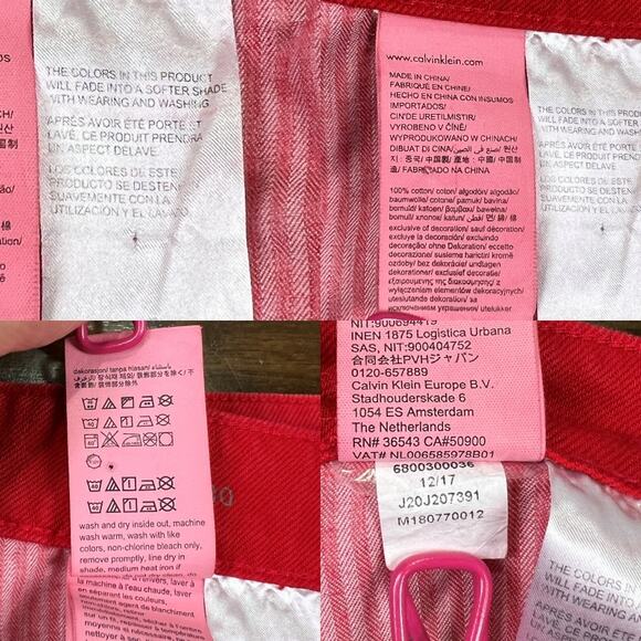 Calvin Klein Jeans Red Denim Mini Skirt W30 - Picture 7 of 11